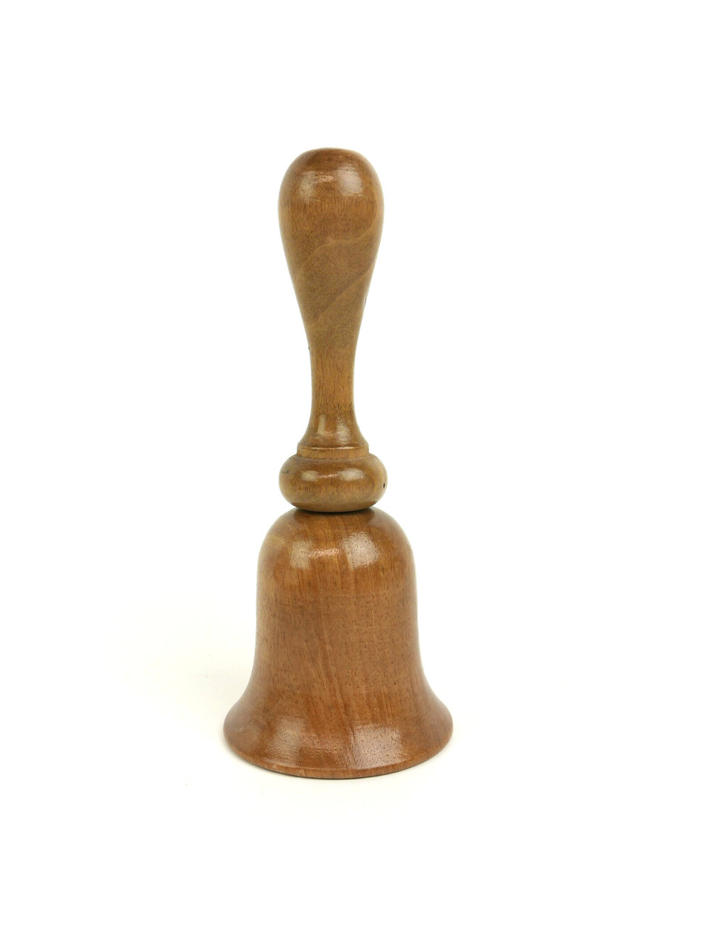 Vintage Wood Hand Bell 6" Teacher Desk Call Bell Wooden Classic Retro Decor